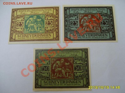 SCHNEVERDINGEN, 2 * 25 + 50 ПФЕННИГОВ 1921г(VF+)!д16.10 - S6001175.JPG
