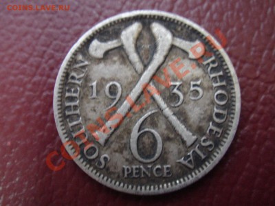 Южная Родезия: Ag-925 6 пенсов 1935 Не частая! до 19.10 22 - Родезия 6 пенсов 1935-1.JPG