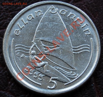 ОСТРОВ МЭН - 5 пенсов 1991 - Виндсерфинг - до 24 октября - 425