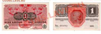 ГЕРМАНСКАЯ АВСТРИЯ, 1 крона 1919(16), до 25.10 @ 22:00 - banknote_1010