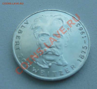 С рубля Ag, 5 марок 1975 G, Albert Schweitzer до 27.10 - P1130505.JPG