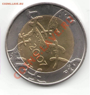 5 евро 2007 90 лет Независимости финляндии UNC - 5 euro2