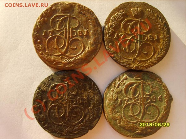 5 коп. 1763-1793 г. ЕМ (22 штуки) - S8301871.JPG