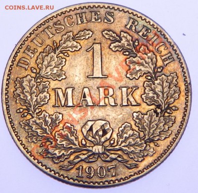 Кайзер 1 марочники оценка.1907-1914 ГГ - германия  1марка 1907 G(1).JPG