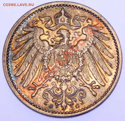 Кайзер 1 марочники оценка.1907-1914 ГГ - германия  1марка 1907 G (2).JPG