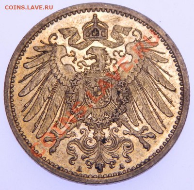 Кайзер 1 марочники оценка.1907-1914 ГГ - Германия 1 марка 1914 А.UNC (1).JPG