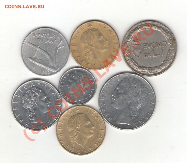 Италия 7 монет 1922-1994 до 25.01.10 в 21.00 мск - italy 001