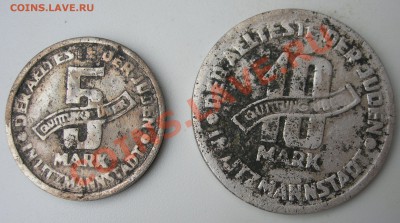 5 и 10 марок 1943. Гетто. - Гетто 1943 номинал.JPG