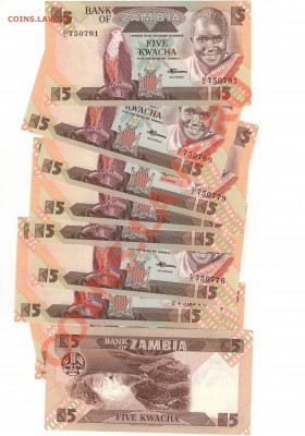 ЗАМБИЯ 5 КВАЧА 1980-88 (10ШТ) ДО 31.10 В 22.00МСК (6802) - 1з