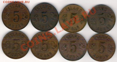 ИСЛАНДИЯ 5 АУРАР 1946-66 (8ШТ) ДО 31.10 В 22.00МСК (6965) - 4-исл5крА1
