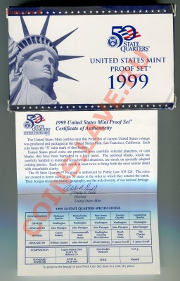 Набор США 1999 года, ПРУФ, до 03.11.2013 в 22-00 Мск - Набор ПРУФ 1999-2