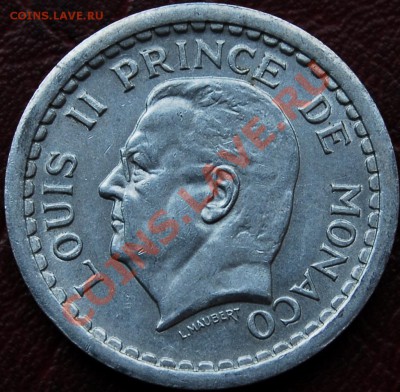МОНАКО - 2 франка 1943 - Алюминий - до 4 ноября - 813