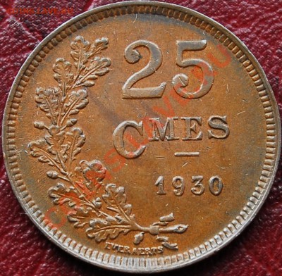 ЛЮКСЕМБУРГ - 25 сантимов 1930 - до 4 ноября - 792