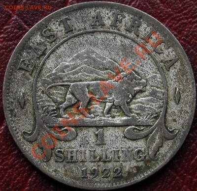 БРИТ.ВОСТ.АФРИКА - 1 шиллинг 1922 - Георг V - до 4 ноября - 788