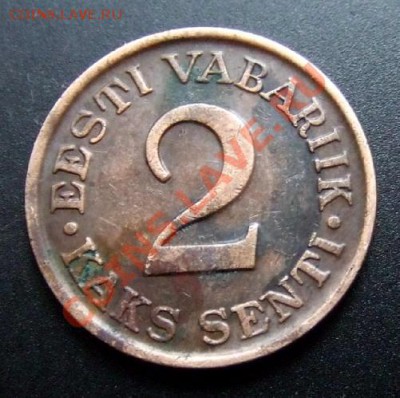ЭСТОНИЯ 2 сенти (1934) до 03.11 (22.00) - Эстония 2 сенти (1934) №8 Р