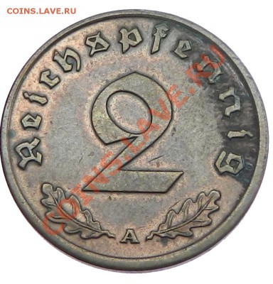 Германия 2 рейспфенниг 1938 А.с рубля 3.11.13 22-00 МСК - DSCN5854.JPG