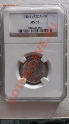 ВАТИКАН 5 ЛИР 1940 MS 63 до 3.11.13 22-00 МСК - sWZa85fEHvg