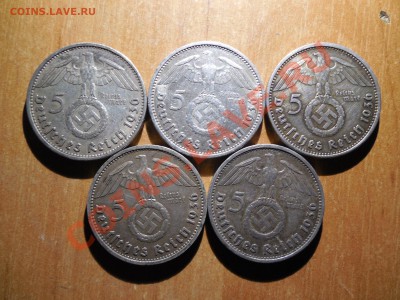 5 марок Третий Рейх 5 штук до 21.00 5.11.2013 - DSCN1876.JPG