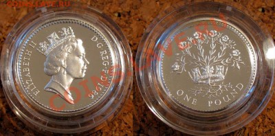 Британия - 1 фунт 1986 Серебро Пруф - в коробке - 1pound_1986