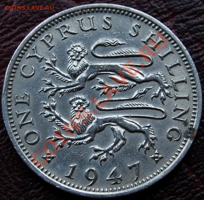 БРИТАНСКИЙ КИПР - 1 шиллинг 1947 - Георг VI - до 9 ноября - 209