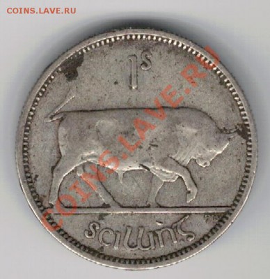 Ag ИРЛАНДИЯ ШИЛЛИНГ 1939 БЫК ДО 07.11.13 В 22.00МСК (5379) - 5-ирл1