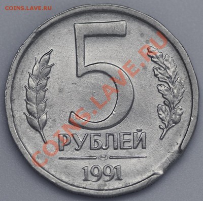 5 рублей 1991 год. Выкус. до 6.11.13Г., до 21:00 - IMG_2512.JPG