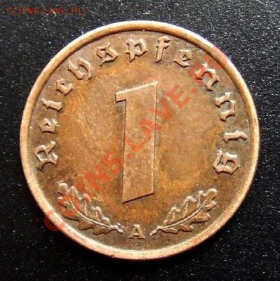 ГЕРМАНИЯ (Рейх) 1 пфенниг (1939 А) до 07.11 (22.00) - Германия (Рейх) 1 пфенниг (1939 А) №9 Р