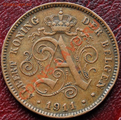 БЕЛЬГИЯ - 2 сентима 1911 - до 11 ноября - 322
