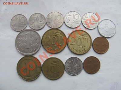 Иностр.монеты- Финляндия (14шт.) с рубля до 11.11 в 22-00 - фин