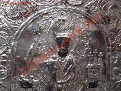 Серебряная икона  Николай Чудотворец в рамке - SDC10649-1с