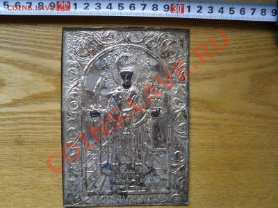 Серебряная икона  Николай Чудотворец в рамке - SDC10647-1с