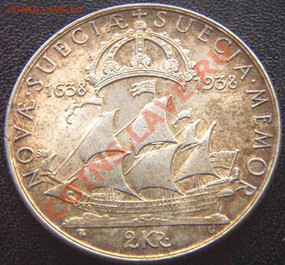 Швеция_памятные 2 кроны 1938. Серебро; до 08.11_22.04мск - 6818