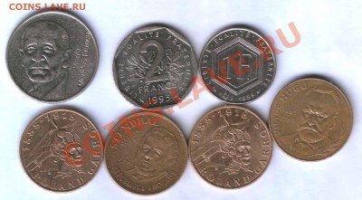 Франция 7 юбилейных монет 1980-90-е года. до 10.11.  21.30 - 51