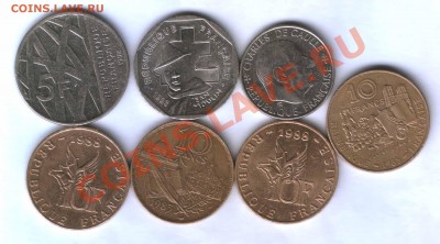 Франция 7 юбилейных монет 1980-90-е года. до 10.11.  21.30 - 52