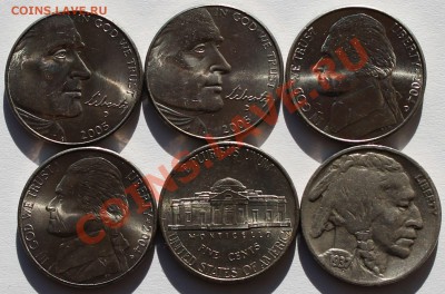 США. Набор 5 центов "Путешествие на Запад"+5 ц. 1937. Бизон. - 5