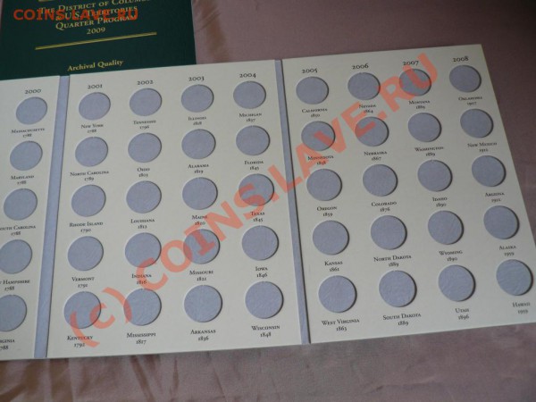 Альбомы к четвертакам США 1999-2009 50 штатов Quarters - q4