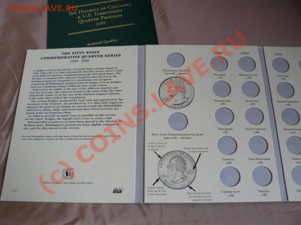 Альбомы к четвертакам США 1999-2009 50 штатов Quarters - q3