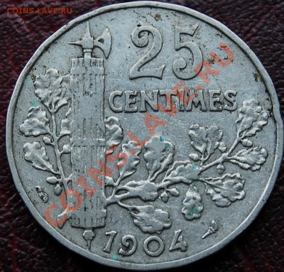 ФРАНЦИЯ - 25 сантимов 1904 - до 16 ноября - 493