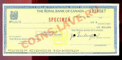 Канада чек образец - canada