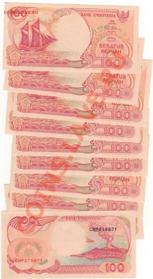 Индонезия 100 рупий 1992 (10шт) до 18.11 в 22.00мск (6806) - Изображение