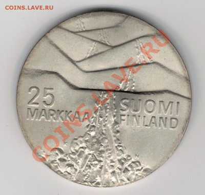 Ag Финляндия 25 марок 1978 Лыжник до 18.11 в 22.00 (7313) - 5-фин78а