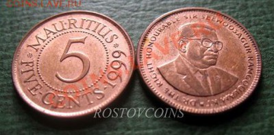 Распродажа остатков иностранных монет - 145. МАВРИКИЙ 5 центов 1999 г. = 40 (из оборота).JPG