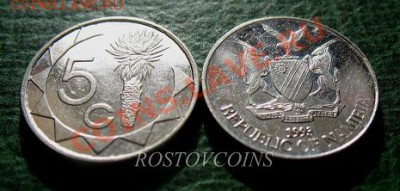 Распродажа остатков иностранных монет - 166. НАМИБИЯ 5 центов 1993 г. - ХЛЕБНОЕ ДЕРЕВО = 35 (из обращения).JPG