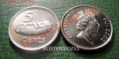 Распродажа остатков иностранных монет - 336. ФИДЖИ 5 центов 2000 г.  Папуасская лодка - UNC = 40.JPG