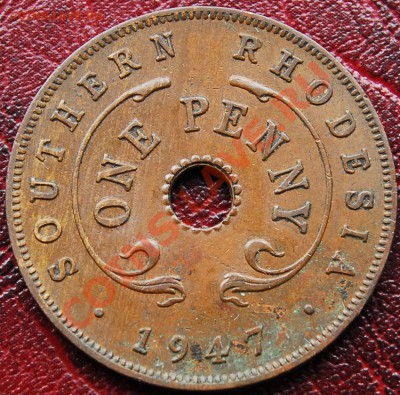 ЮЖНАЯ РОДЕЗИЯ - 1 пенни 1947 - Георг VI - до 21 ноября - 628