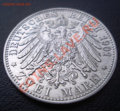 2 марки 1901 Пруссия. 200 лет династии до 22.11 - реверс наклон.JPG