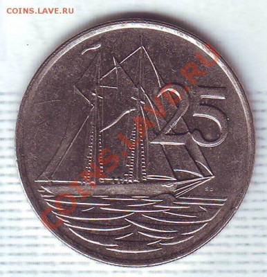 Кайманы.25 Центов.1990.Парусник. до 22.11 - 19900066.JPG