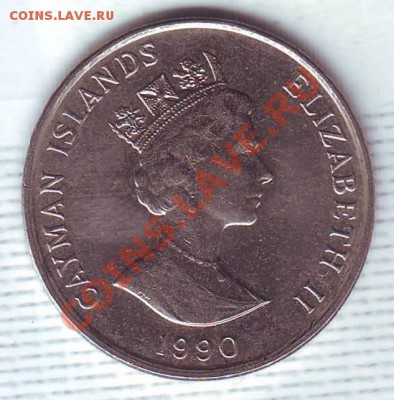 Кайманы.25 Центов.1990.Парусник. до 22.11 - 19900067.JPG