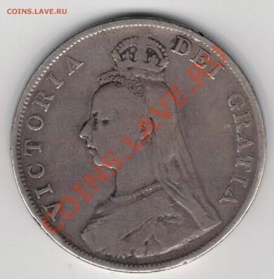 Ag Великобритания двойной флорин 1890 до 25.11 в 22ч (7256) - 5-вел-дв.фл90