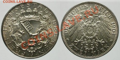 2 марки 1904 Бремен - бремен 2 марки